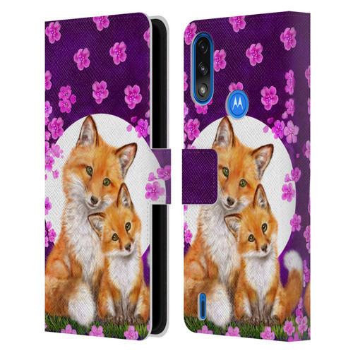 Kayomi Harai Animals And Fantasy Mother & Baby Fox Leather Book Wallet Case Cover For Motorola Moto E7 Power / Moto E7i Power