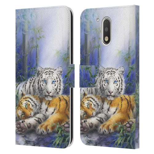 Kayomi Harai Animals And Fantasy Asian Tiger Couple Leather Book Wallet Case Cover For Motorola Moto G41