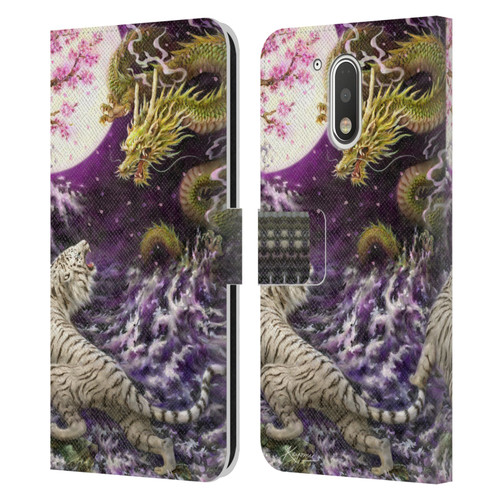 Kayomi Harai Animals And Fantasy Asian Tiger & Dragon Leather Book Wallet Case Cover For Motorola Moto G41