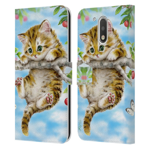 Kayomi Harai Animals And Fantasy Cherry Tree Kitten Leather Book Wallet Case Cover For Motorola Moto G41