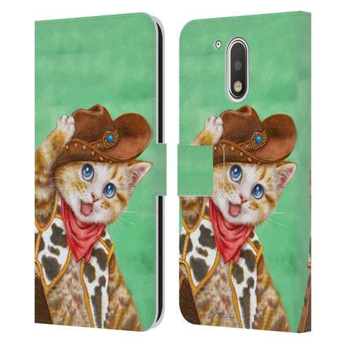 Kayomi Harai Animals And Fantasy Cowboy Kitten Leather Book Wallet Case Cover For Motorola Moto G41