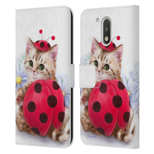 Kayomi Harai Animals And Fantasy Kitten Cat Lady Bug Leather Book Wallet Case Cover For Motorola Moto G41