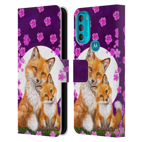 Kayomi Harai Animals And Fantasy Mother & Baby Fox Leather Book Wallet Case Cover For Motorola Moto G71 5G