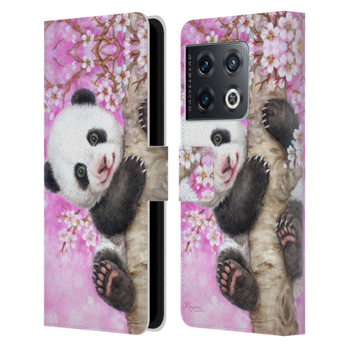 Kayomi Harai Animals And Fantasy Cherry Blossom Panda Leather Book Wallet Case Cover For OnePlus 10 Pro