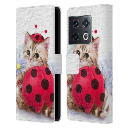 Kayomi Harai Animals And Fantasy Kitten Cat Lady Bug Leather Book Wallet Case Cover For OnePlus 10 Pro