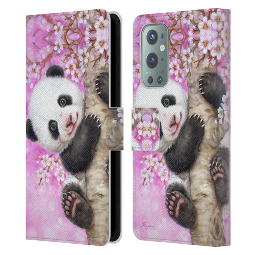 Kayomi Harai Animals And Fantasy Cherry Blossom Panda Leather Book Wallet Case Cover For OnePlus 9
