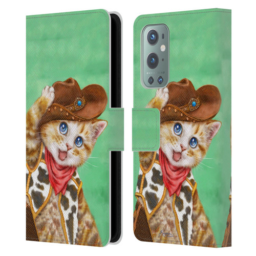 Kayomi Harai Animals And Fantasy Cowboy Kitten Leather Book Wallet Case Cover For OnePlus 9