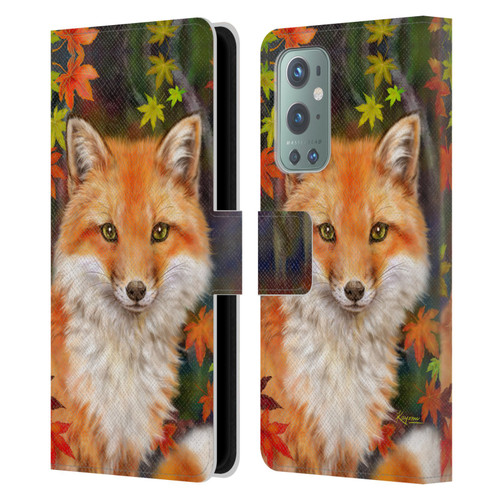 Kayomi Harai Animals And Fantasy Fox With Autumn Leaves Leather Book Wallet Case Cover For OnePlus 9