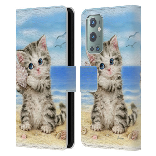 Kayomi Harai Animals And Fantasy Seashell Kitten At Beach Leather Book Wallet Case Cover For OnePlus 9
