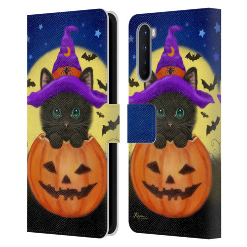 Kayomi Harai Animals And Fantasy Halloween With Cat Leather Book Wallet Case Cover For OnePlus Nord 5G