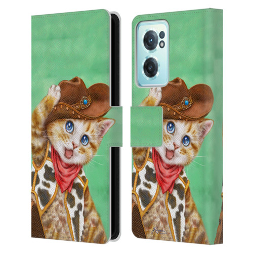 Kayomi Harai Animals And Fantasy Cowboy Kitten Leather Book Wallet Case Cover For OnePlus Nord CE 2 5G