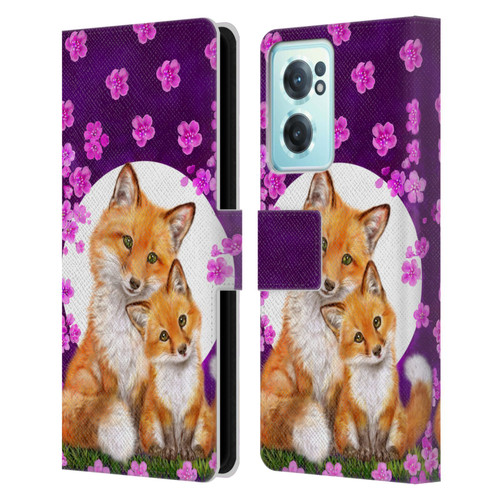 Kayomi Harai Animals And Fantasy Mother & Baby Fox Leather Book Wallet Case Cover For OnePlus Nord CE 2 5G