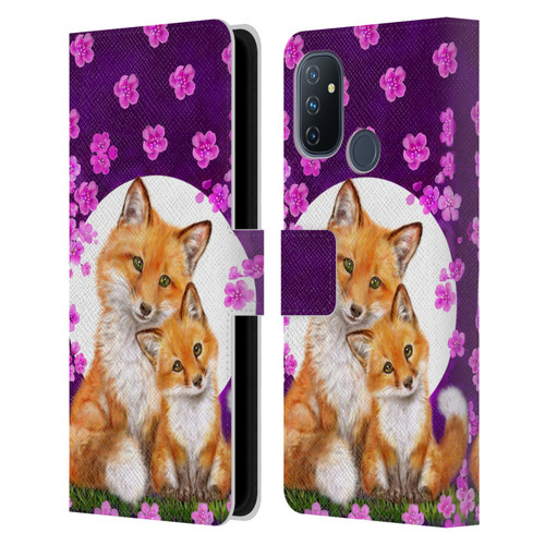 Kayomi Harai Animals And Fantasy Mother & Baby Fox Leather Book Wallet Case Cover For OnePlus Nord N100