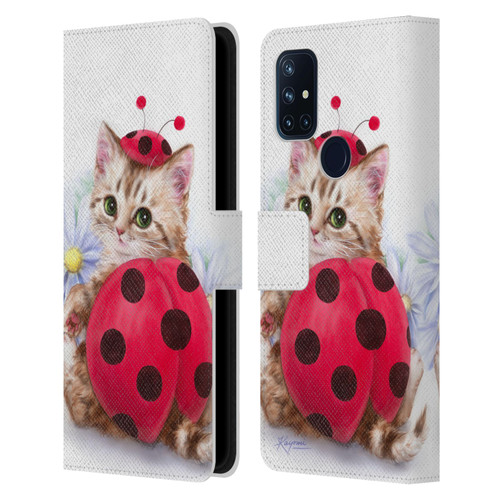 Kayomi Harai Animals And Fantasy Kitten Cat Lady Bug Leather Book Wallet Case Cover For OnePlus Nord N10 5G