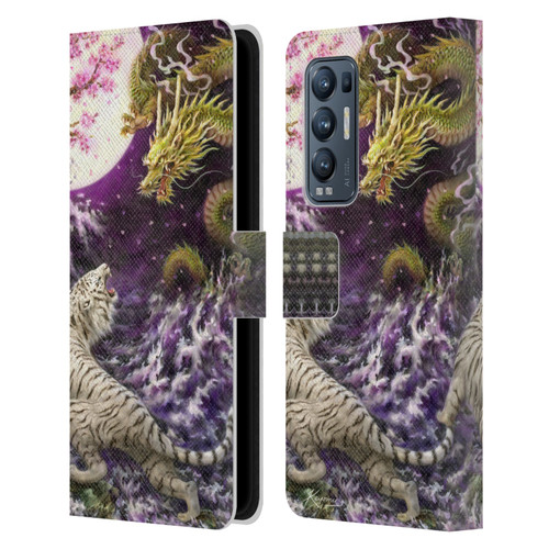 Kayomi Harai Animals And Fantasy Asian Tiger & Dragon Leather Book Wallet Case Cover For OPPO Find X3 Neo / Reno5 Pro+ 5G