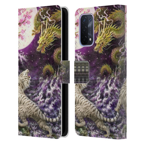 Kayomi Harai Animals And Fantasy Asian Tiger & Dragon Leather Book Wallet Case Cover For OPPO A54 5G