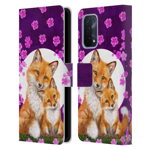 Kayomi Harai Animals And Fantasy Mother & Baby Fox Leather Book Wallet Case Cover For OPPO A54 5G