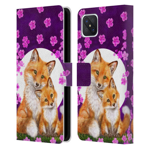 Kayomi Harai Animals And Fantasy Mother & Baby Fox Leather Book Wallet Case Cover For OPPO Reno4 Z 5G