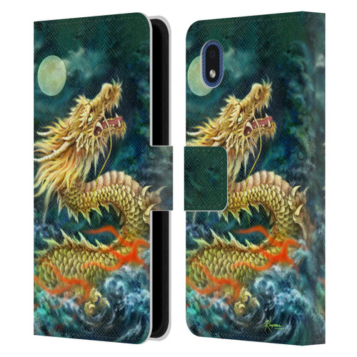 Kayomi Harai Animals And Fantasy Asian Dragon In The Moon Leather Book Wallet Case Cover For Samsung Galaxy A01 Core (2020)