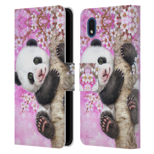 Kayomi Harai Animals And Fantasy Cherry Blossom Panda Leather Book Wallet Case Cover For Samsung Galaxy A01 Core (2020)