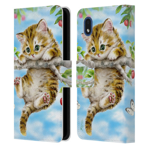 Kayomi Harai Animals And Fantasy Cherry Tree Kitten Leather Book Wallet Case Cover For Samsung Galaxy A01 Core (2020)