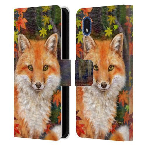 Kayomi Harai Animals And Fantasy Fox With Autumn Leaves Leather Book Wallet Case Cover For Samsung Galaxy A01 Core (2020)