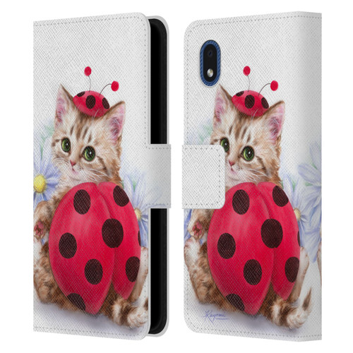 Kayomi Harai Animals And Fantasy Kitten Cat Lady Bug Leather Book Wallet Case Cover For Samsung Galaxy A01 Core (2020)