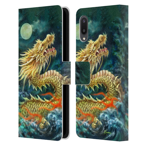 Kayomi Harai Animals And Fantasy Asian Dragon In The Moon Leather Book Wallet Case Cover For Samsung Galaxy A02/M02 (2021)