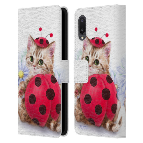 Kayomi Harai Animals And Fantasy Kitten Cat Lady Bug Leather Book Wallet Case Cover For Samsung Galaxy A02/M02 (2021)