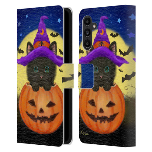 Kayomi Harai Animals And Fantasy Halloween With Cat Leather Book Wallet Case Cover For Samsung Galaxy A13 5G (2021)