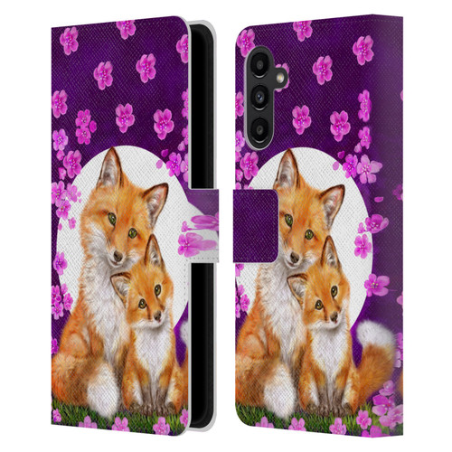 Kayomi Harai Animals And Fantasy Mother & Baby Fox Leather Book Wallet Case Cover For Samsung Galaxy A13 5G (2021)