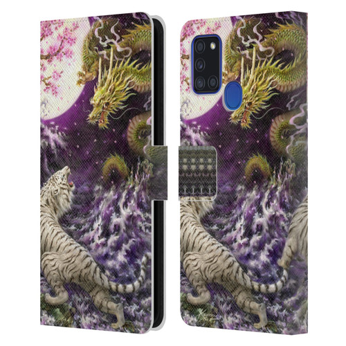 Kayomi Harai Animals And Fantasy Asian Tiger & Dragon Leather Book Wallet Case Cover For Samsung Galaxy A21s (2020)