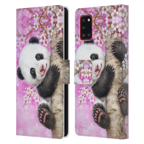Kayomi Harai Animals And Fantasy Cherry Blossom Panda Leather Book Wallet Case Cover For Samsung Galaxy A31 (2020)