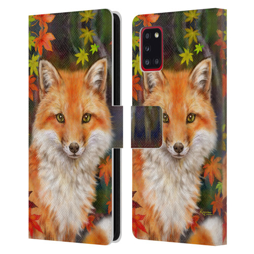 Kayomi Harai Animals And Fantasy Fox With Autumn Leaves Leather Book Wallet Case Cover For Samsung Galaxy A31 (2020)