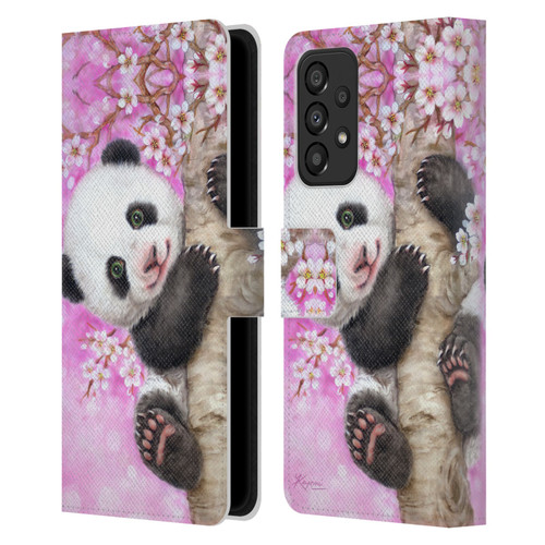 Kayomi Harai Animals And Fantasy Cherry Blossom Panda Leather Book Wallet Case Cover For Samsung Galaxy A33 5G (2022)
