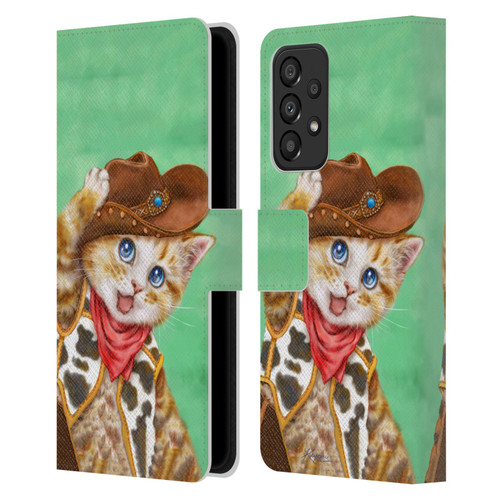 Kayomi Harai Animals And Fantasy Cowboy Kitten Leather Book Wallet Case Cover For Samsung Galaxy A33 5G (2022)