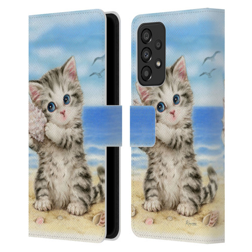 Kayomi Harai Animals And Fantasy Seashell Kitten At Beach Leather Book Wallet Case Cover For Samsung Galaxy A33 5G (2022)