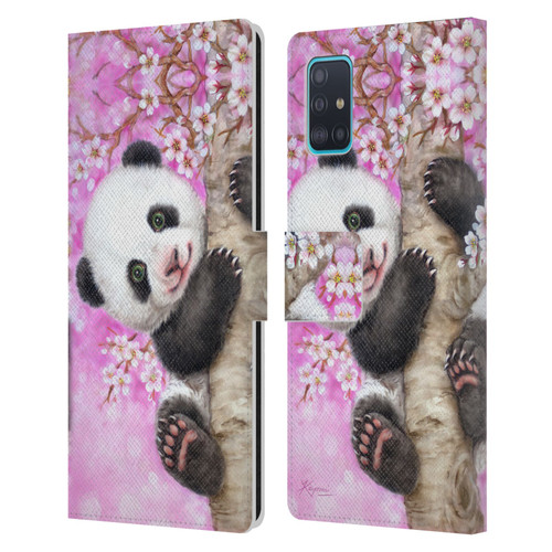 Kayomi Harai Animals And Fantasy Cherry Blossom Panda Leather Book Wallet Case Cover For Samsung Galaxy A51 (2019)