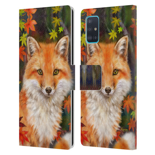 Kayomi Harai Animals And Fantasy Fox With Autumn Leaves Leather Book Wallet Case Cover For Samsung Galaxy A51 (2019)