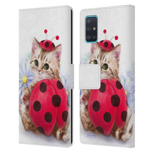 Kayomi Harai Animals And Fantasy Kitten Cat Lady Bug Leather Book Wallet Case Cover For Samsung Galaxy A51 (2019)