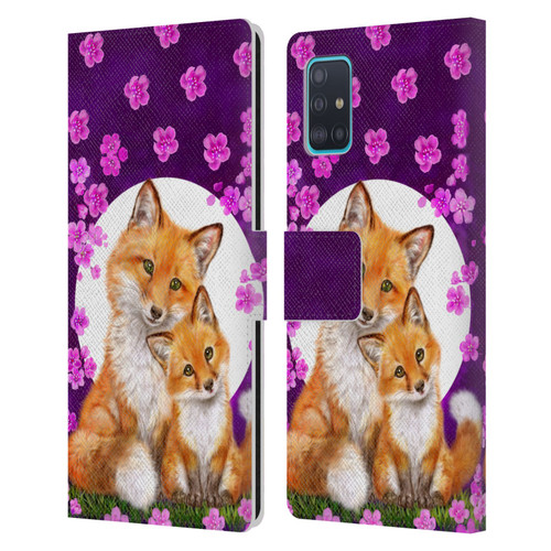Kayomi Harai Animals And Fantasy Mother & Baby Fox Leather Book Wallet Case Cover For Samsung Galaxy A51 (2019)