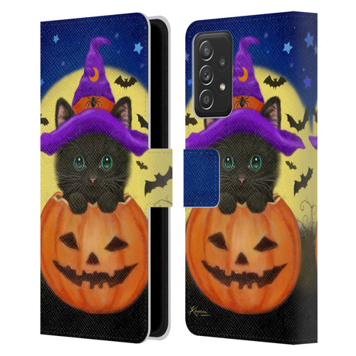 Kayomi Harai Animals And Fantasy Halloween With Cat Leather Book Wallet Case Cover For Samsung Galaxy A52 / A52s / 5G (2021)