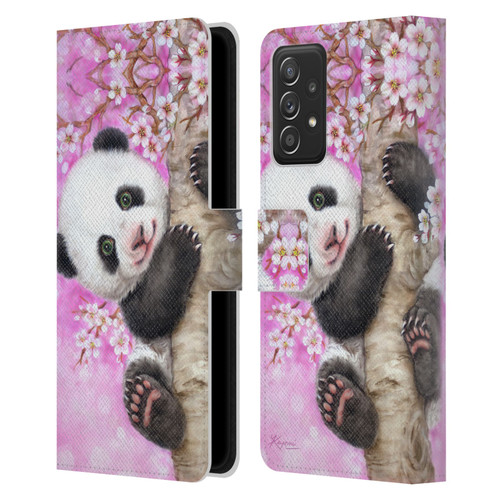 Kayomi Harai Animals And Fantasy Cherry Blossom Panda Leather Book Wallet Case Cover For Samsung Galaxy A53 5G (2022)