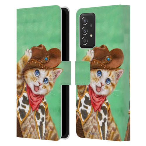 Kayomi Harai Animals And Fantasy Cowboy Kitten Leather Book Wallet Case Cover For Samsung Galaxy A53 5G (2022)