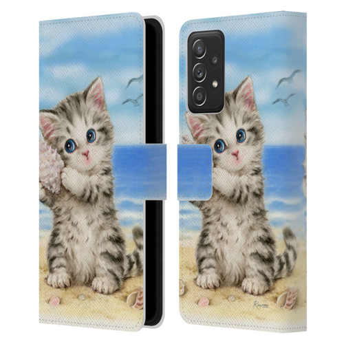 Kayomi Harai Animals And Fantasy Seashell Kitten At Beach Leather Book Wallet Case Cover For Samsung Galaxy A53 5G (2022)