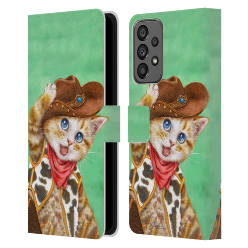 Kayomi Harai Animals And Fantasy Cowboy Kitten Leather Book Wallet Case Cover For Samsung Galaxy A73 5G (2022)