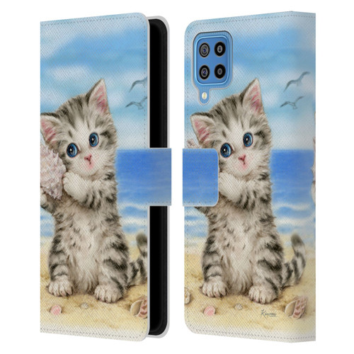 Kayomi Harai Animals And Fantasy Seashell Kitten At Beach Leather Book Wallet Case Cover For Samsung Galaxy F22 (2021)