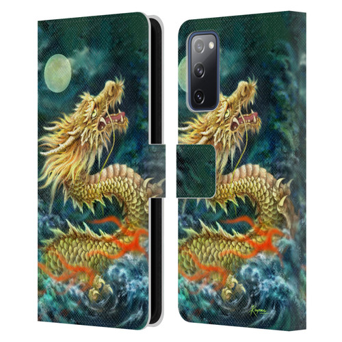 Kayomi Harai Animals And Fantasy Asian Dragon In The Moon Leather Book Wallet Case Cover For Samsung Galaxy S20 FE / 5G