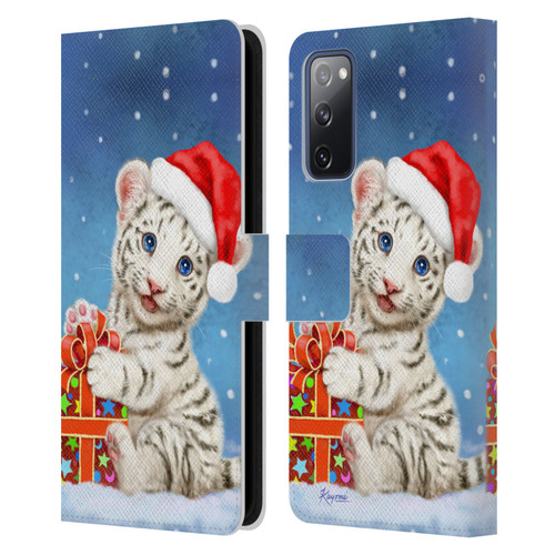 Kayomi Harai Animals And Fantasy White Tiger Christmas Gift Leather Book Wallet Case Cover For Samsung Galaxy S20 FE / 5G