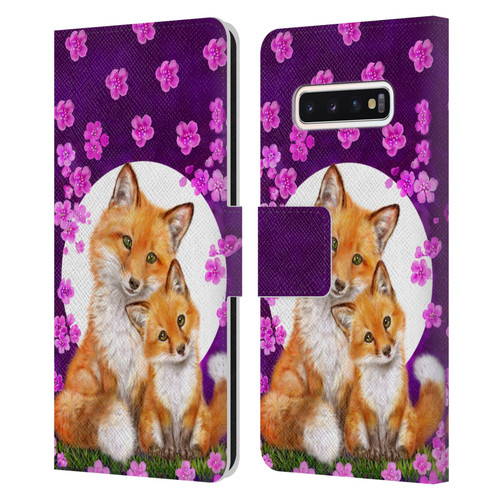 Kayomi Harai Animals And Fantasy Mother & Baby Fox Leather Book Wallet Case Cover For Samsung Galaxy S10